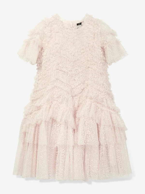 Needle & Thread Girls Elia Tulle Dress in Pink Pretty Tulle Dress