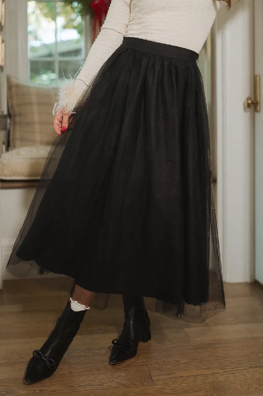 Brigitte Skirt in Black Tulle Elegant Tulle Dress