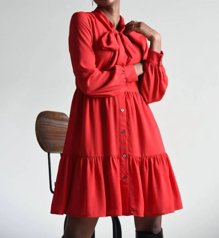 Shirt Dress In Red Vintage Shirt Dress