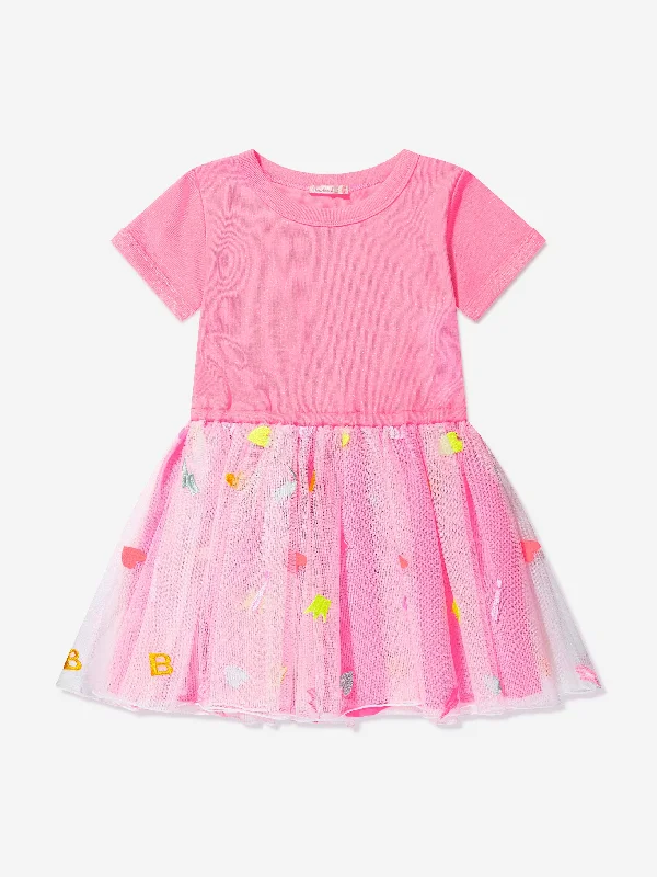 Billieblush Girls Embroidered Tulle Dress in Pink Tulle Dress Design