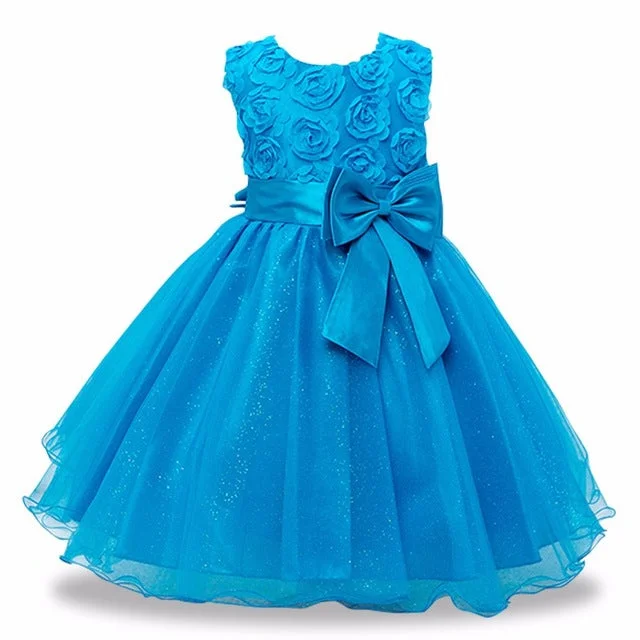 Girls Turquoise Blue Tulle Dress (2-13Yrs) Short Tulle Dress