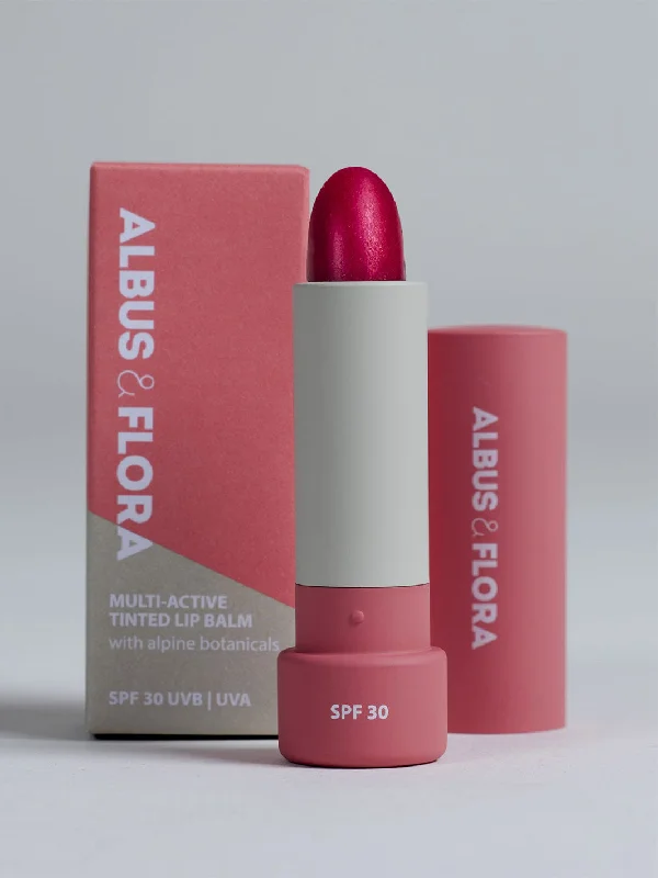 Albus & Flora Sheer Lip Balm in Snowberry Red Casual Sweatshirts for Women