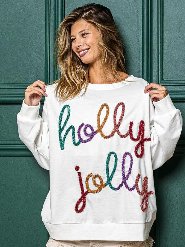 Holly Print Women Sweatshirt Hoodies for Winter Wear