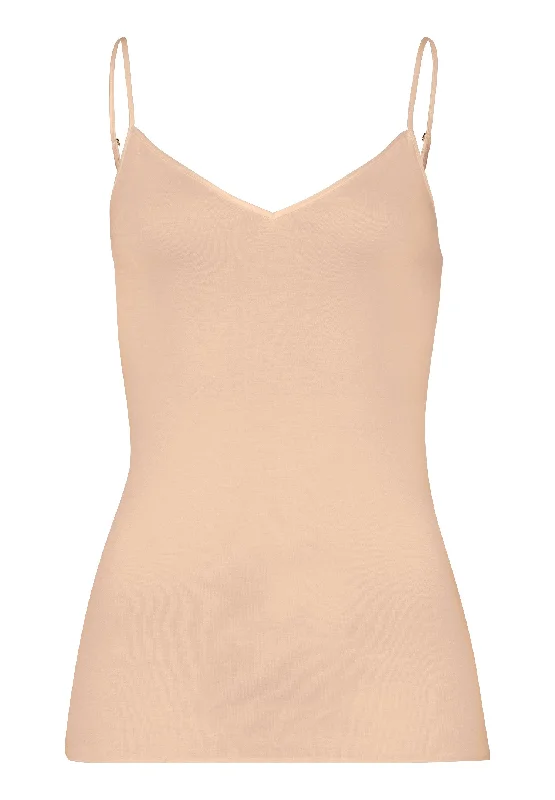 Cotton Seamless V-Neck Camisole | Beige 71601-274 Best pajama sets for lounging