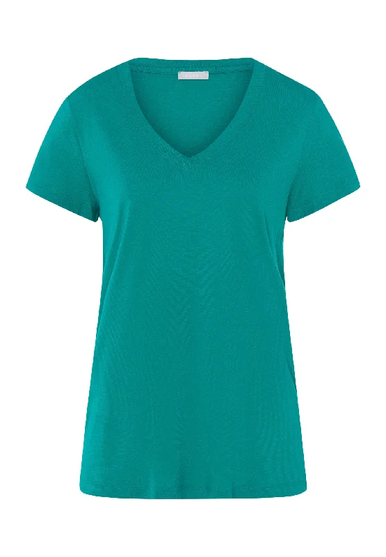 Sleep And Lounge V-Neck T-Shirt | Peacock 77876-2730 Hoodie pajama sets