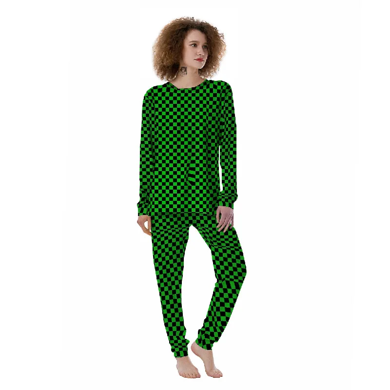 Checkered Green And Black Print Women's Pajamas Macy’s pajama sets