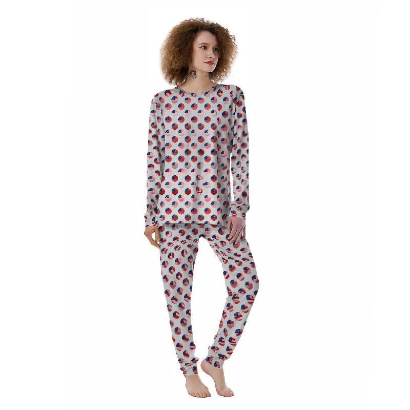 Circle Flag American Print Pattern Women's Pajamas Macy’s pajama sets