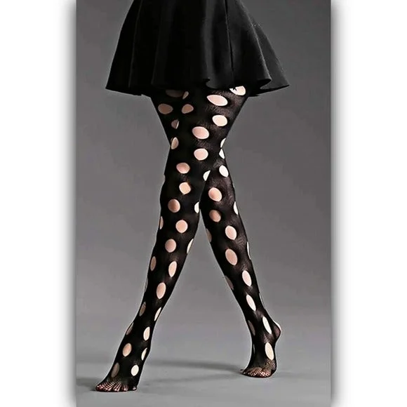 Connect The Dots Stockings | Black Polka Dot Pattern Stretchy Comfy Tights Unisex pajama sets