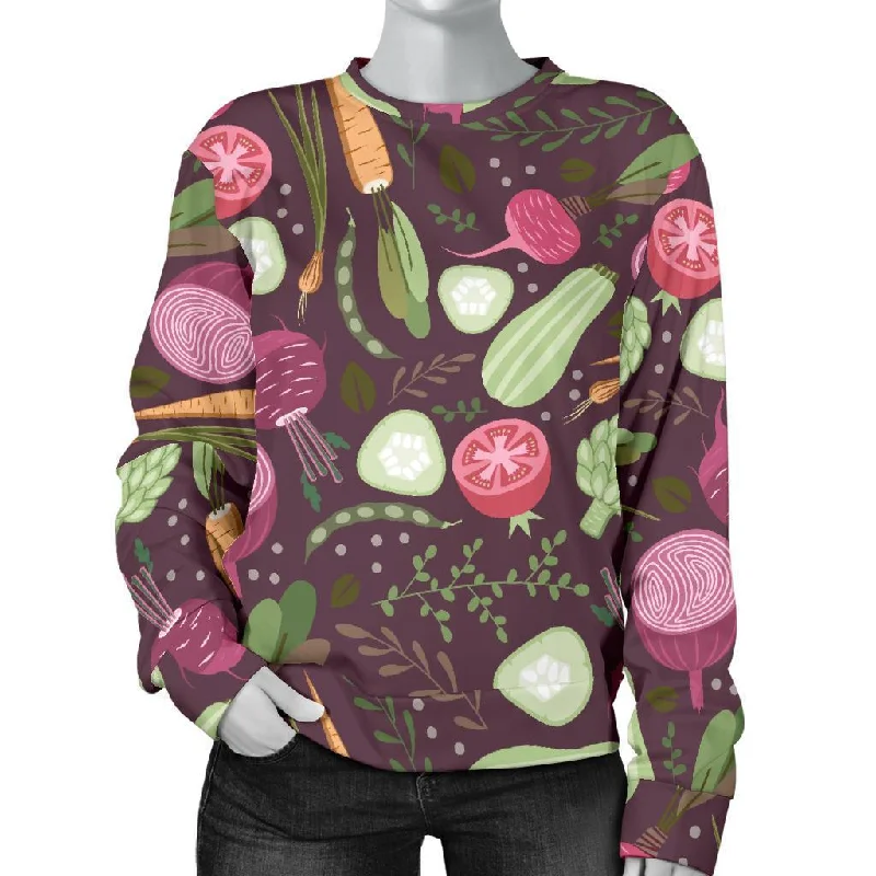 Vegan Print Pattern Women's Sweatshirt Oversized sweaters