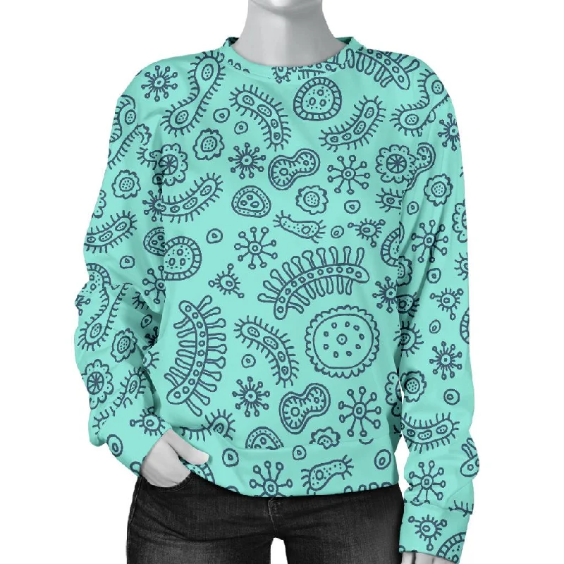 Virus Bacteria Pattern Print Women's Sweatshirt Date night sweaters