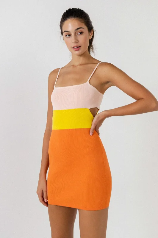 Color Block Cut Out Mini Dress Versatile mini dresses for all occasions