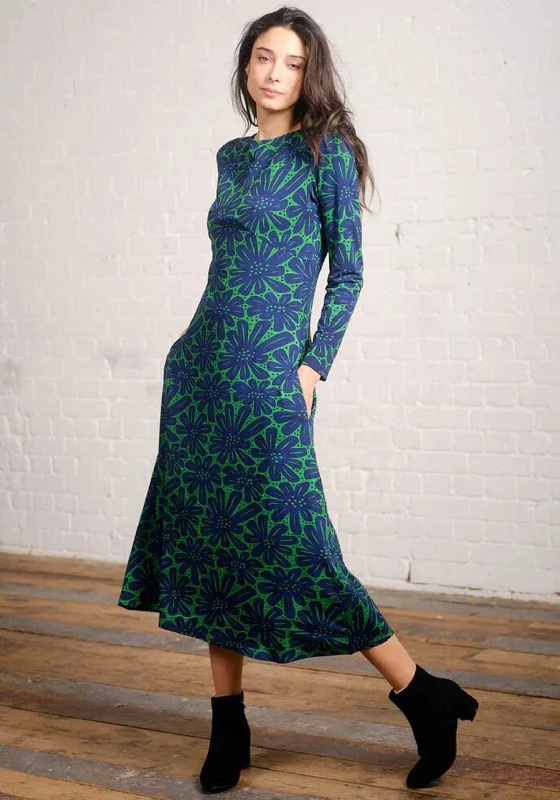 Pretty Vacant Ash Floral Midi Dress, Navy Office midi dresses