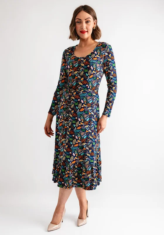 Pretty Vacant Gabi Acorn Print Midi Dress, Navy Multi Expensive midi dresses