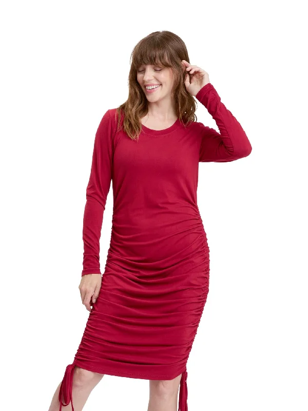 Thia Luxe Jersey Ruched Midi Dress Stretchy midi dresses