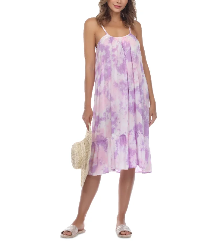 Tie-Dye Sleeveless Midi Cover-Up Dress Y2K midi dresses