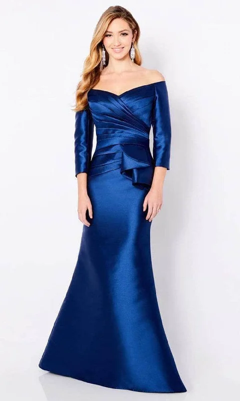 Cameron Blake 221686 - Quarter Sleeve Pleated Formal Gown Classic party dresses