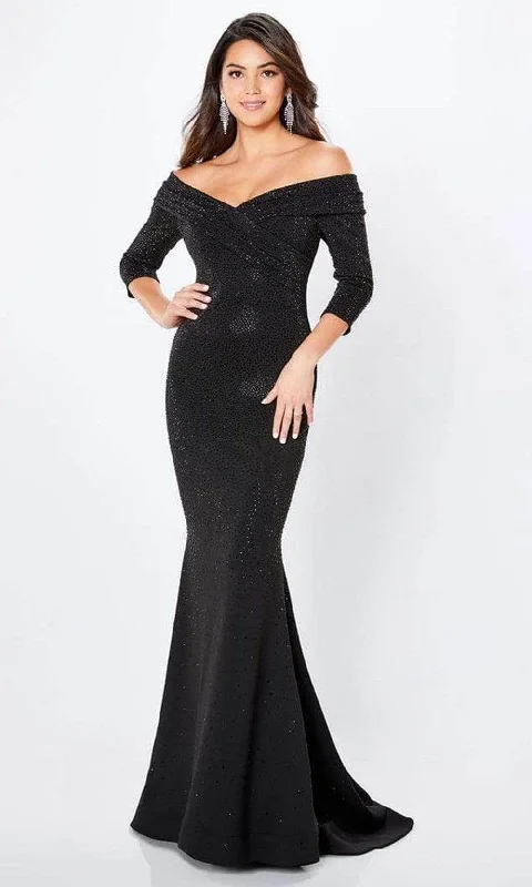 Montage by Mon Cheri 221970 - Beaded Quarter Sleeve Formal Gown Sexy little black party dresses