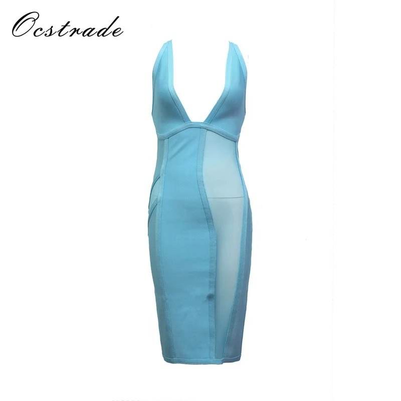 MESH RAYON HIGH QAULITY BANDAGE DRESS Spring unclassified dresses