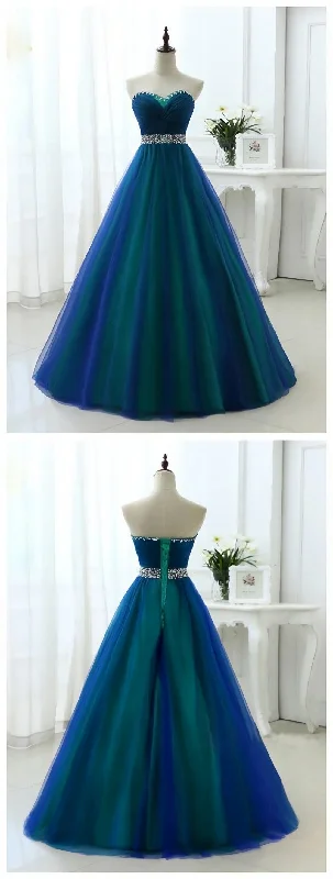 A Line Princess Sweetheart Neck Strapless Floor Length Prom Dresses Summer unclassified dresses