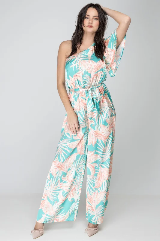 Island Life Turquoise Coral Jumpsuit Designer unclassified dresses