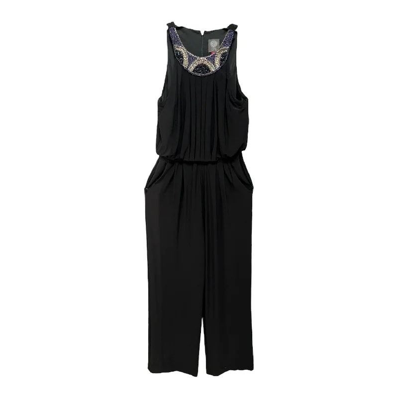 Beaded Collar Jumpsuit By Vince Camuto In Black, Size: 2 Chic unclassified dresses