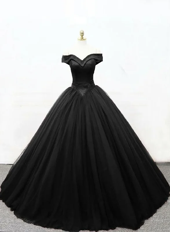 Black Princess Ball Gown Black Formal Prom Dress Dark color unclassified dresses