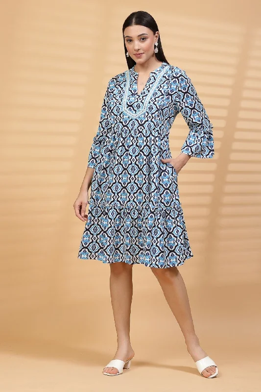 Blue Mosaic Maternity Dress Long sleeve unclassified dresses