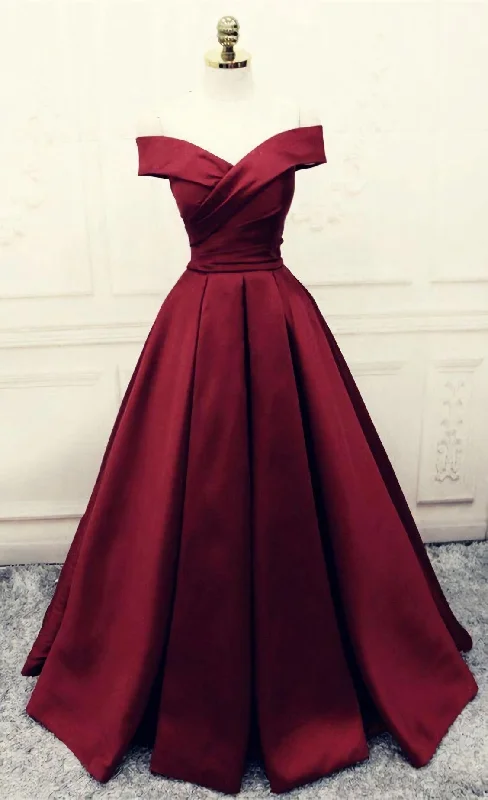 Burgundy Prom Dresses, Ball Gowns Prom Dress, Satin Evening Gowns Short unclassified dresses