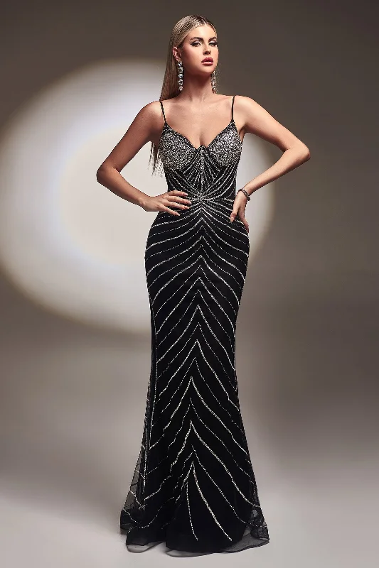 Captivating Elegance: Cinderella Divine's Beaded Masterpiece for Formal Occasions Mesh unclassified dresses