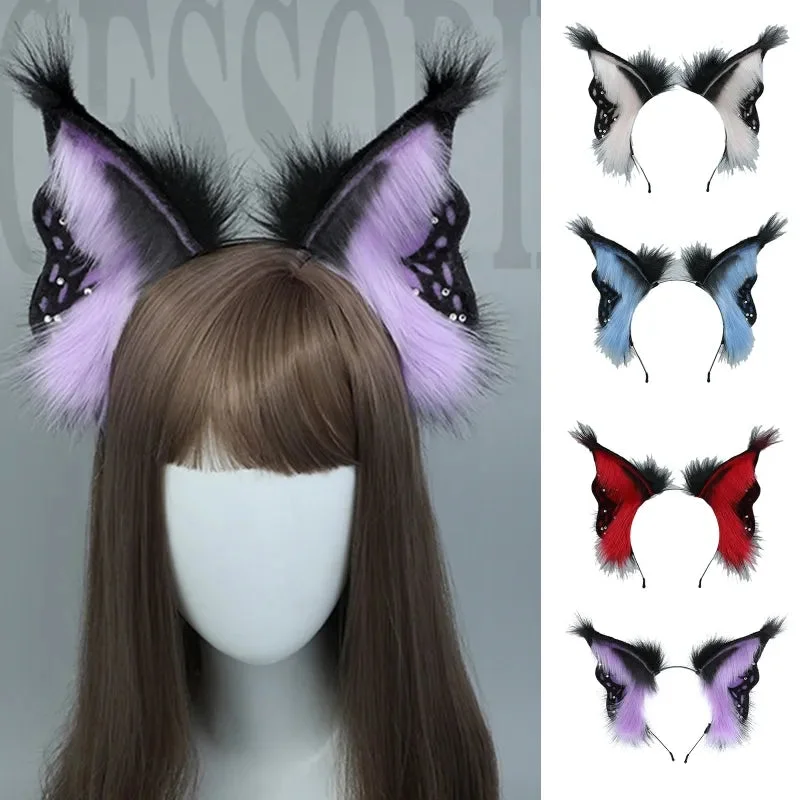 CatEar Hair Hoop Faux Fur Headband CatEar Headband Animal Hair Hoop LolitaHeadband Plush Headband With Ears Headdress Street style unclassified dresses