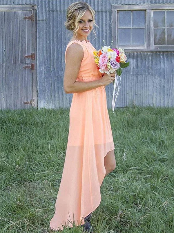 Charming Sleeveless Scoop Asymmetrical Chiffon Bridesmaid Dresses Elegant unclassified dresses