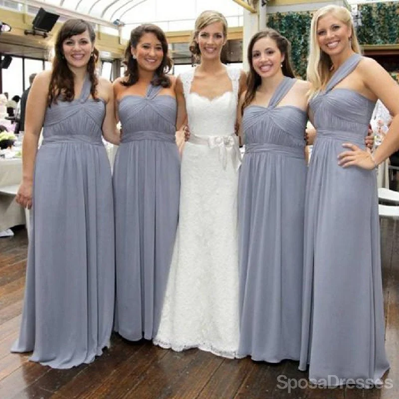 Cheap Simple Formal Chiffon One Shoulder Floor-Length Bridesmaid Dresses, WG136 Comfortable unclassified dresses