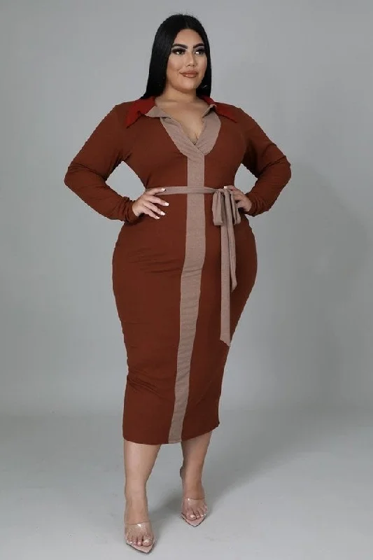 Curvy Mocha Latte Dress Budget-friendly unclassified dresses