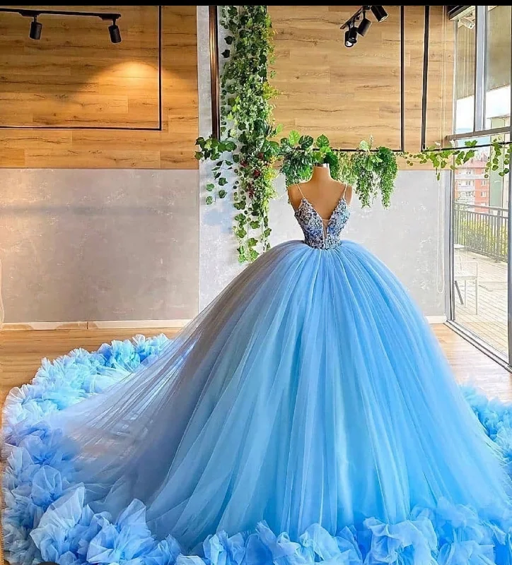 Elegant Blue Ball Gown Quinceanera Prom Dress, For Sweet 16 Bright color unclassified dresses