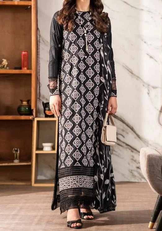 Gulljee Emira Ready Made Embroidered Lawn Dress Monochrome unclassified dresses