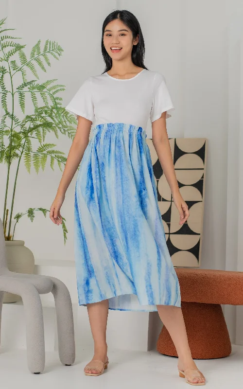 Hana Tie Die Nursing Dress Denim unclassified dresses