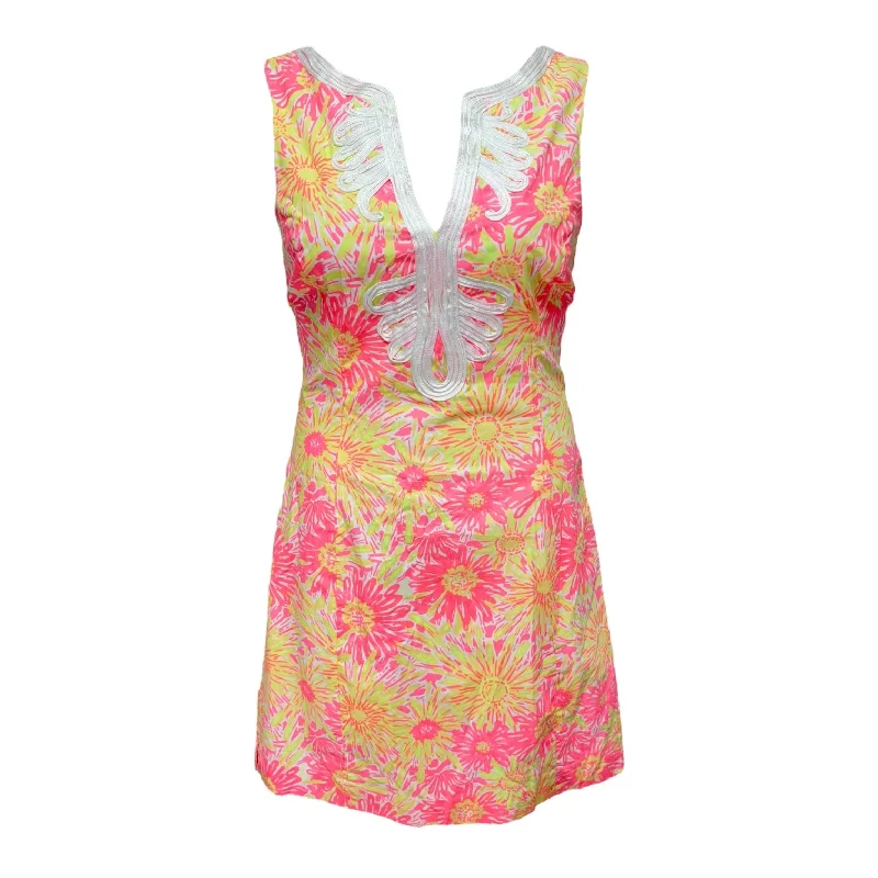 Janice Shift Dress Designer By Lilly Pulitzer In Pink & Yellow, Size: 6 Office unclassified dresses