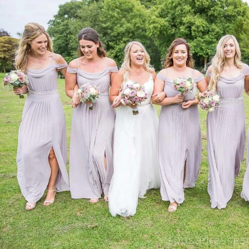 Pale Lilac Chiffon Off Shoulder Cheap Custom Bridesmaid Dresses Online, WG215 Bodycon unclassified dresses