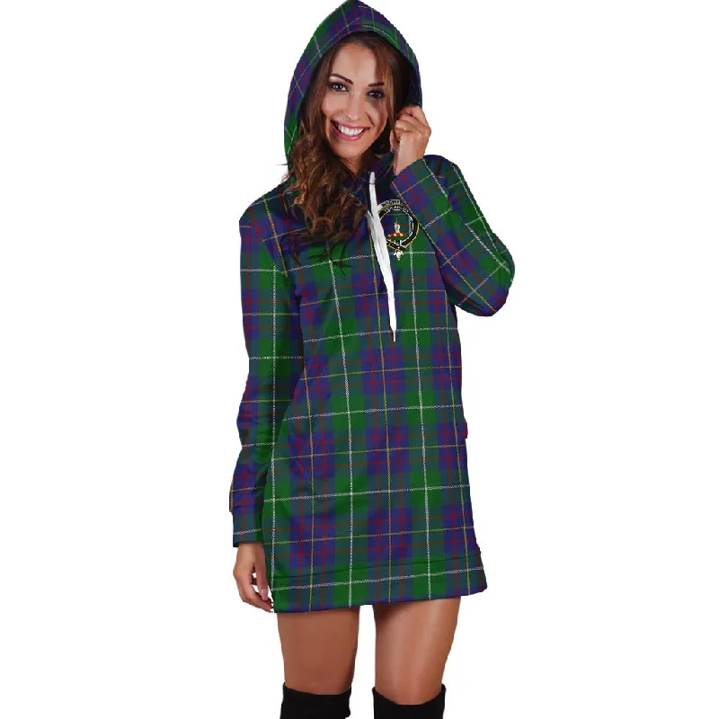 MacIntyre Inglis Tartan Hoodie Dress with Family Crest Fall unclassified dresses