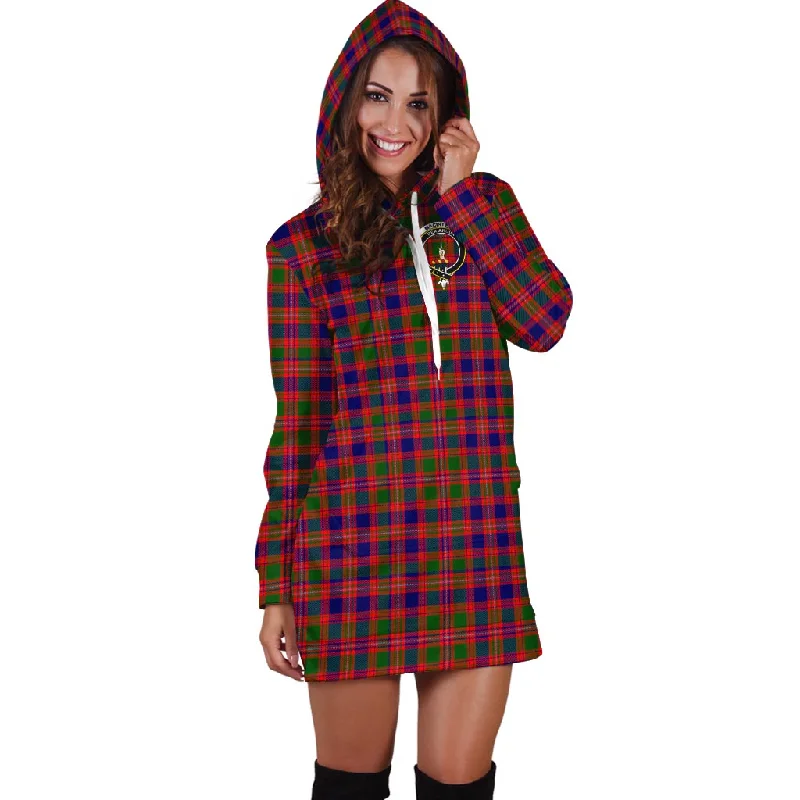 MacIntyre Modern Tartan Hoodie Dress with Family Crest Gothic unclassified dresses