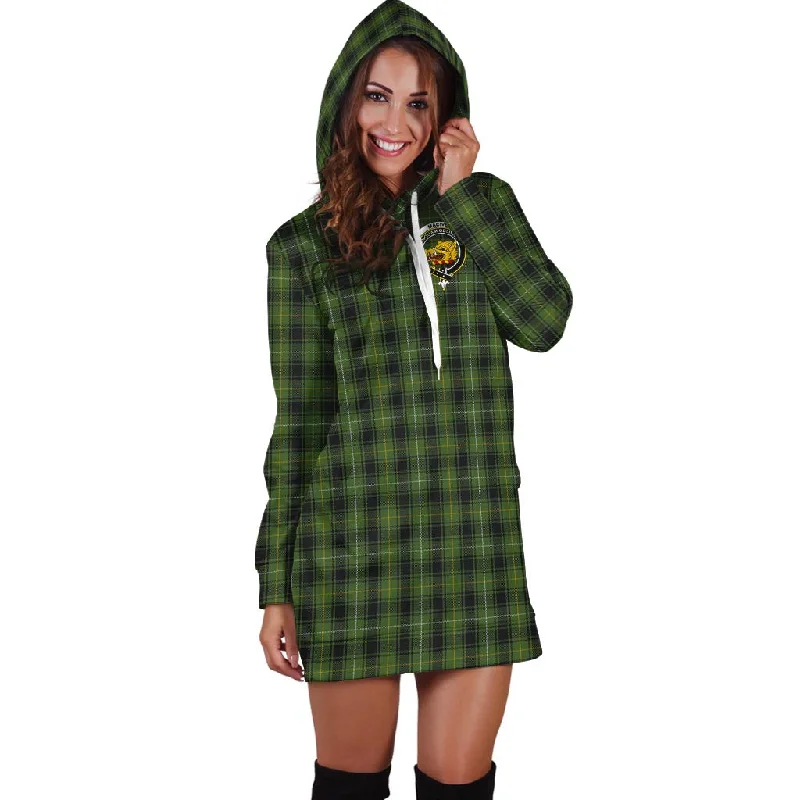 MacIver Hunting Tartan Hoodie Dress with Family Crest Plus size unclassified dresses