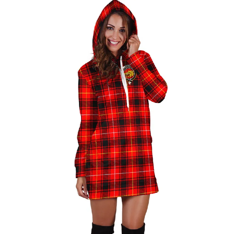 MacIver Modern Tartan Hoodie Dress with Family Crest Ruched unclassified dresses