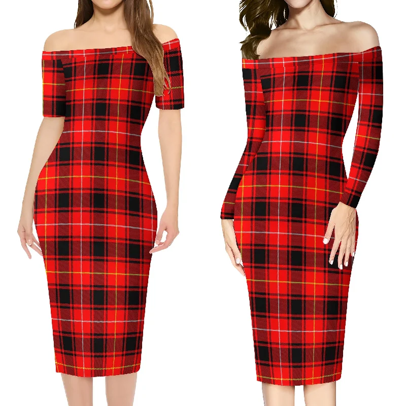 MacIver Modern Tartan Off Shoulder Lady Dress Street style unclassified dresses