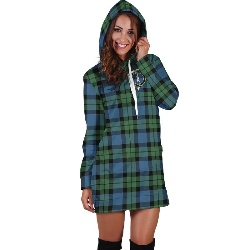 MacKay Ancient Tartan Hoodie Dress with Family Crest Bold pattern unclassified dresses