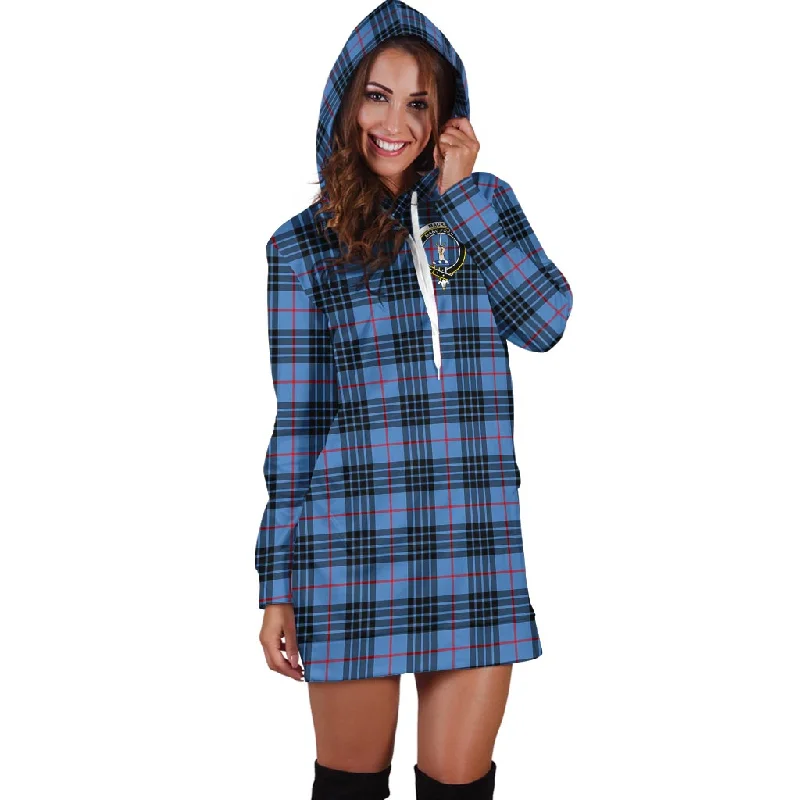 MacKay Blue Tartan Hoodie Dress with Family Crest Anniversary unclassified dresses