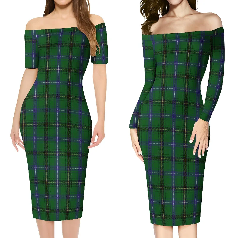 MacKendrick (McKendrick) Tartan Off Shoulder Lady Dress Trendy new unclassified dresses