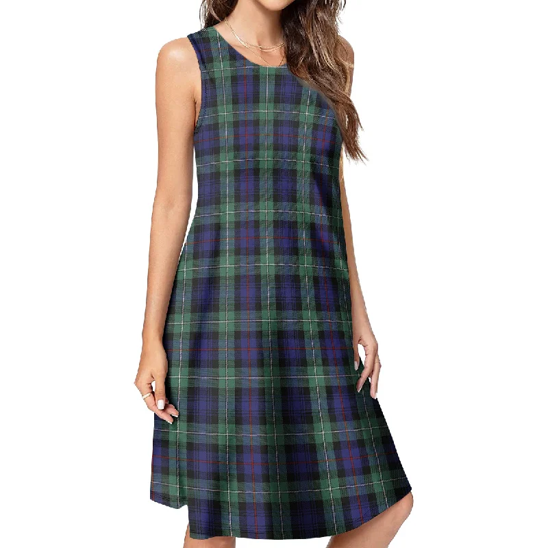 MacKenzie Hunting Green Tartan Womens Casual Dresses Denim unclassified dresses