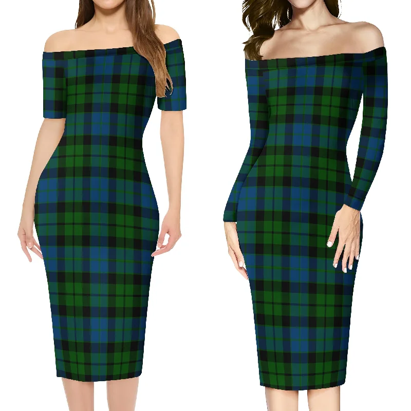 MacKie (McKie) Tartan Off Shoulder Lady Dress Silk unclassified dresses