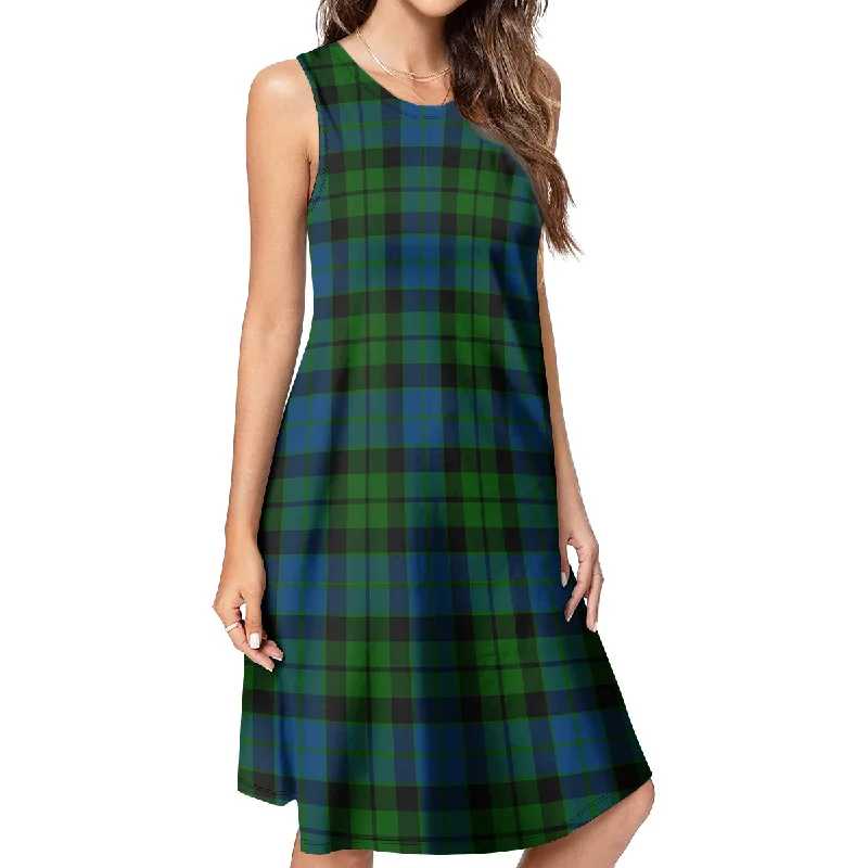 MacKie (McKie) Tartan Womens Casual Dresses Color block unclassified dresses