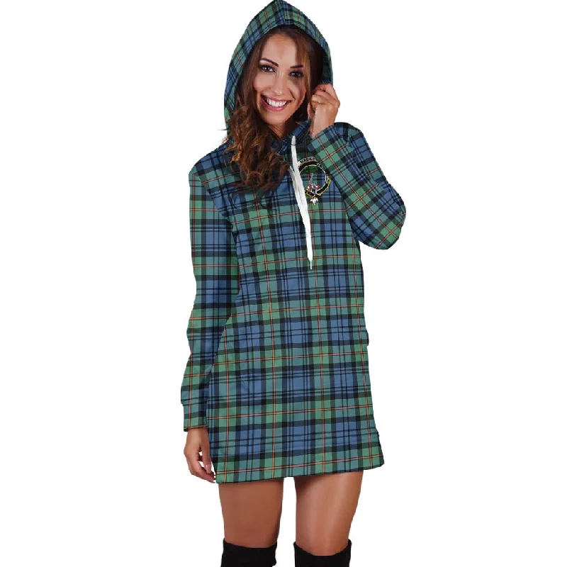 MacKinlay Ancient Tartan Hoodie Dress with Family Crest Affordable unclassified dresses